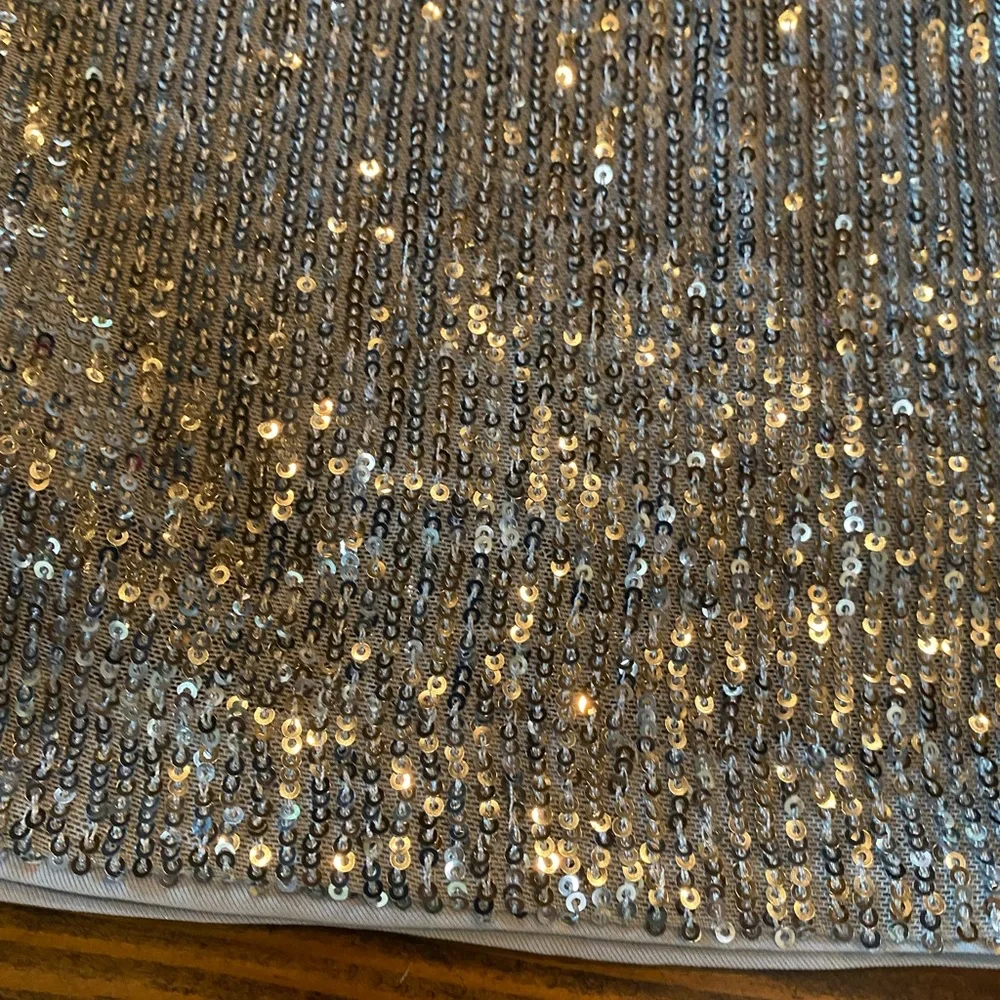 Express Ladies Silver Sequin Mini Skirt NWT - Picture 2 of 4